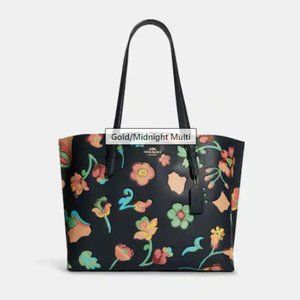 Mollie Tote With Dreamy Land Floral Print (Gold/Midnight Multi)